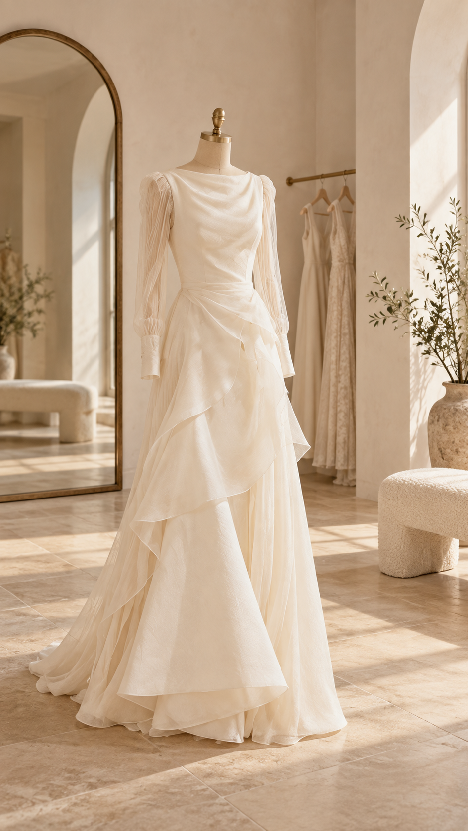 Vestido de novia en el showroom de Olmeda